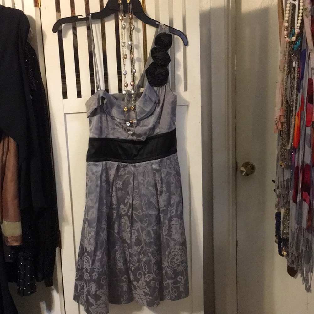 Speechless Gray and Black Cocktail Dress